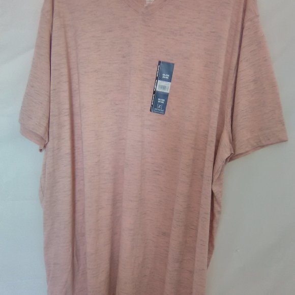 George Men's Jersey V Neck Short Sleeve T-shirt Color Pink Size 3XL - Picture 2 of 5